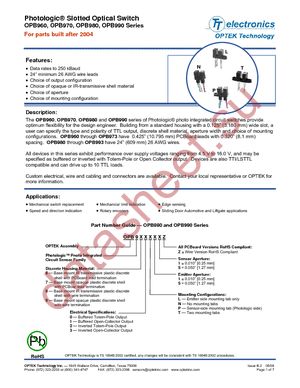 OP705B datasheet  